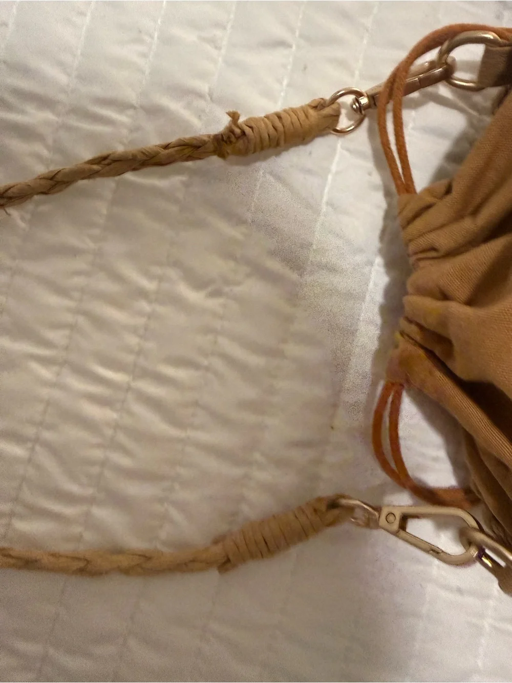 L’ space Sayulita Woven Bucket Crossbody Bag in Natural Tan